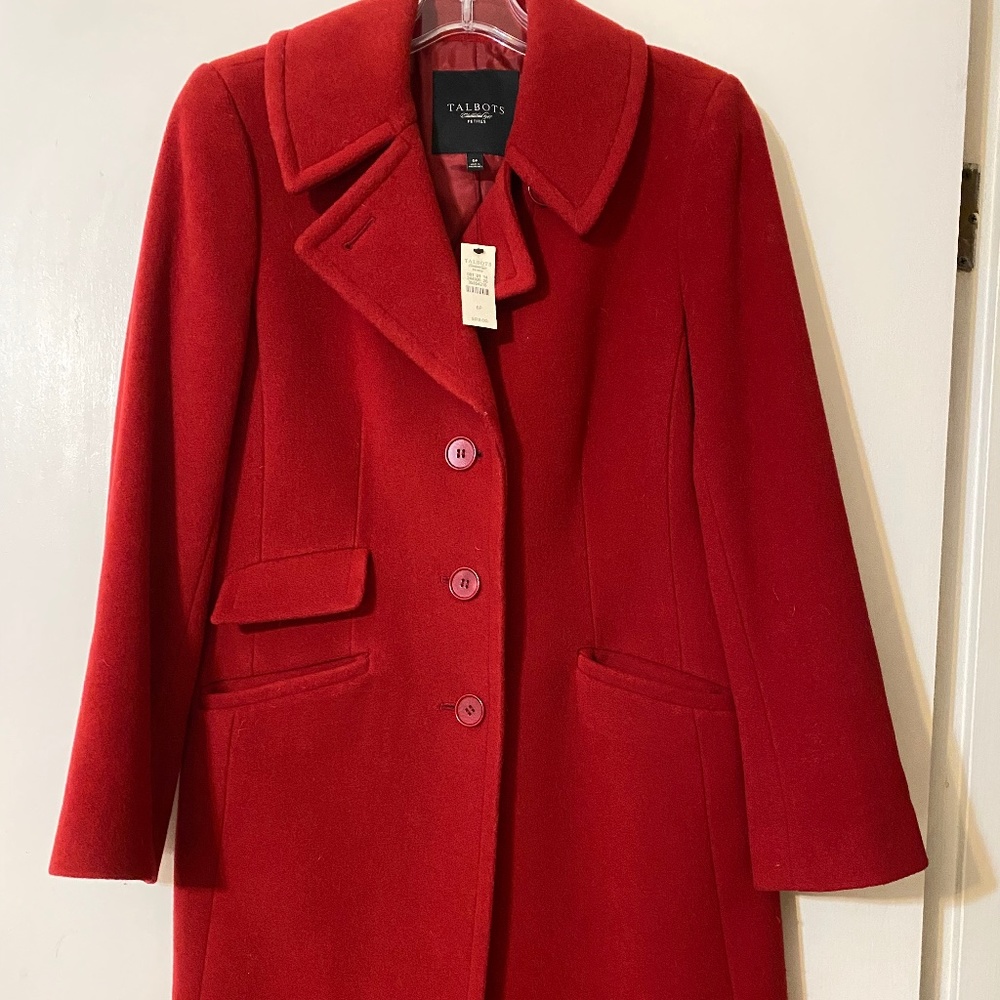 NWT Talbots size 6p Red Beautiful Coat.